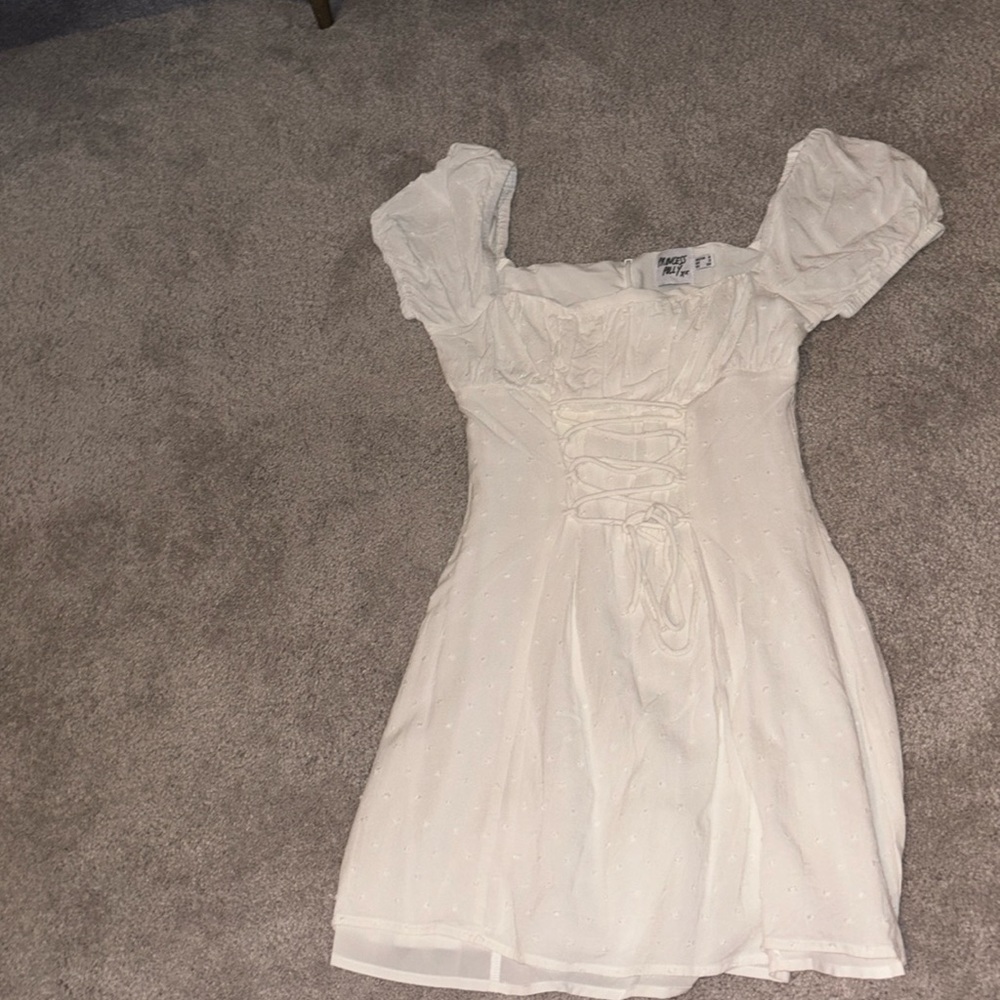 Princess Polly white square neck mini dress